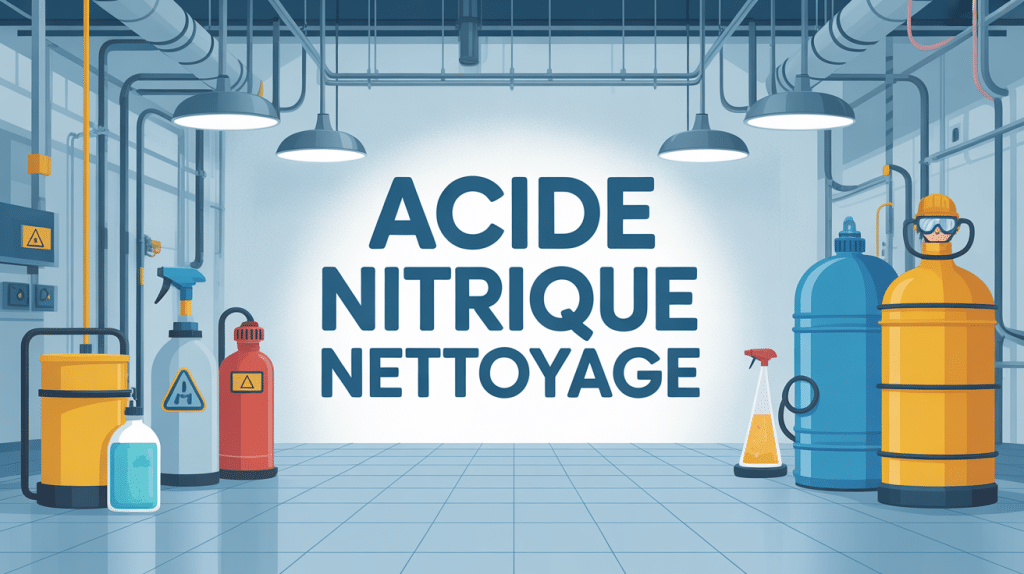 Illustration nettoyage industriel acide nitrique équipements sécurité