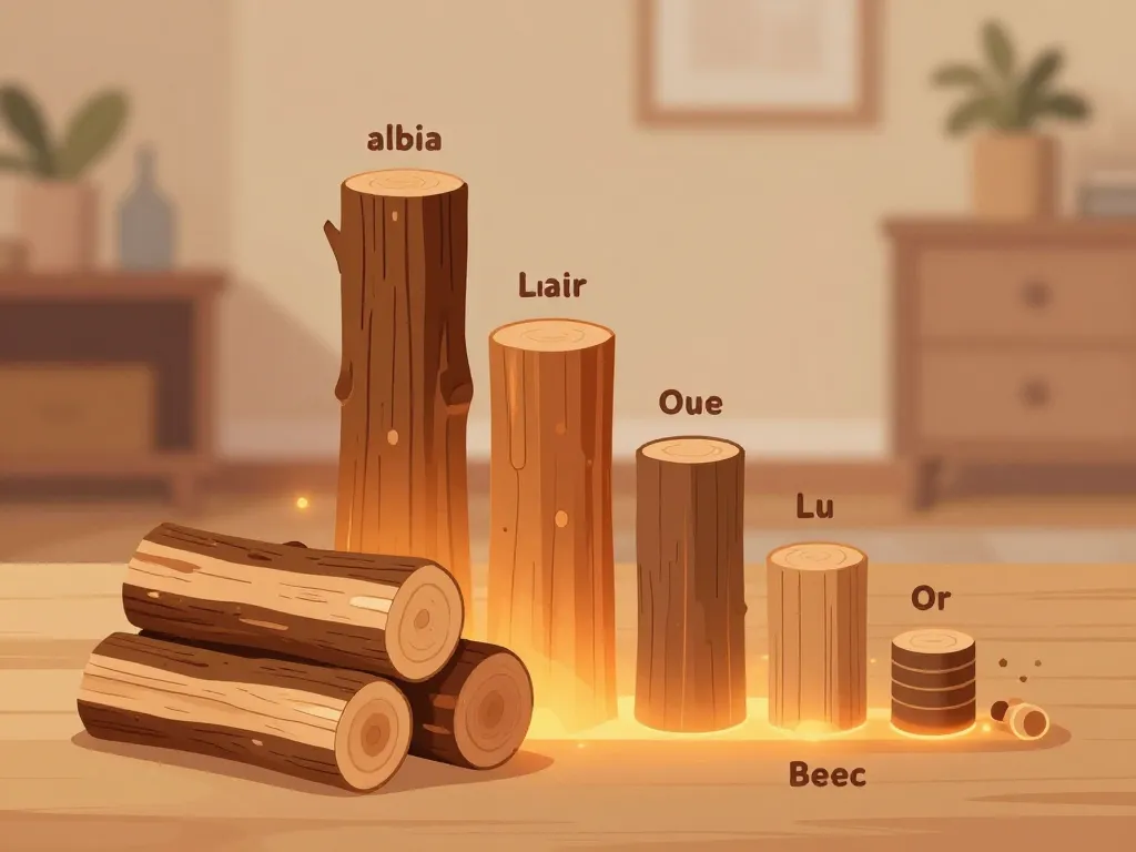 bois albizia comparé à chêne et hêtre, performance calorifique