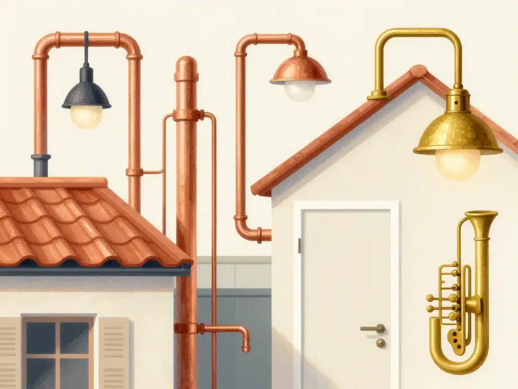 scène industrie et déco laiton et cuivre