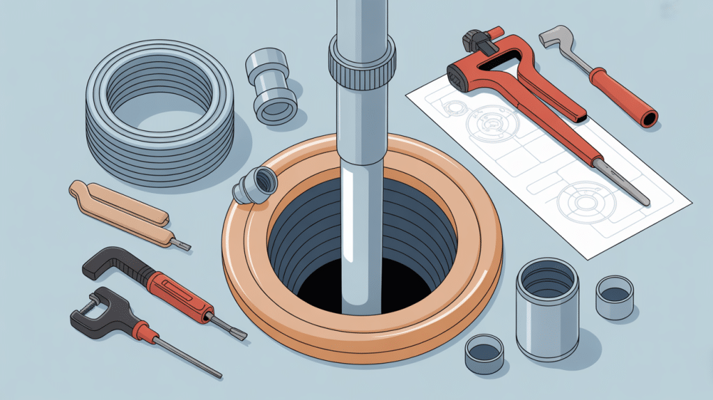 boucher trou robinet autoperceur outils tuyau plan de travail