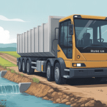 illustration buse en beton dans paysage rural
