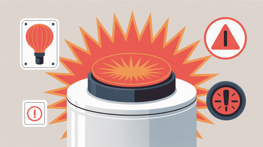 chauffe-eau voyant rouge fixe en alerte visuelle