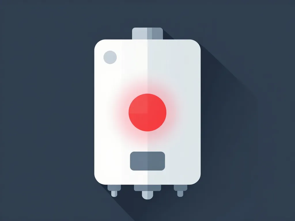 chauffe-eau voyant rouge fixe symbole d'alerte
