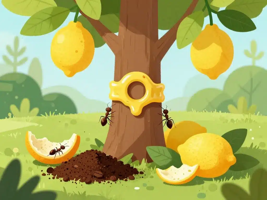 illustration citronnier fourmis solutions naturelles