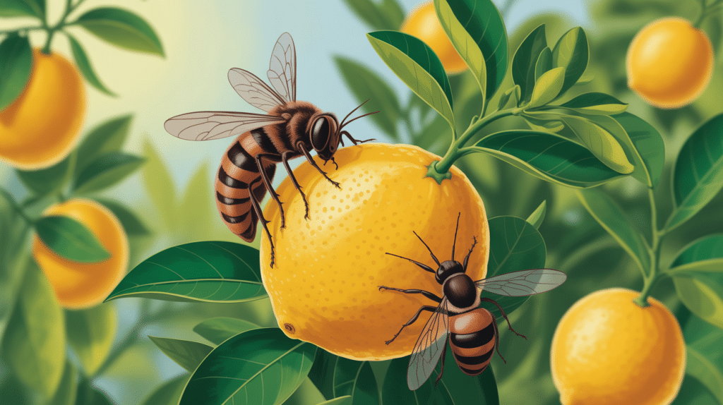 illustration citronnier fourmis jardin interaction ravageurs