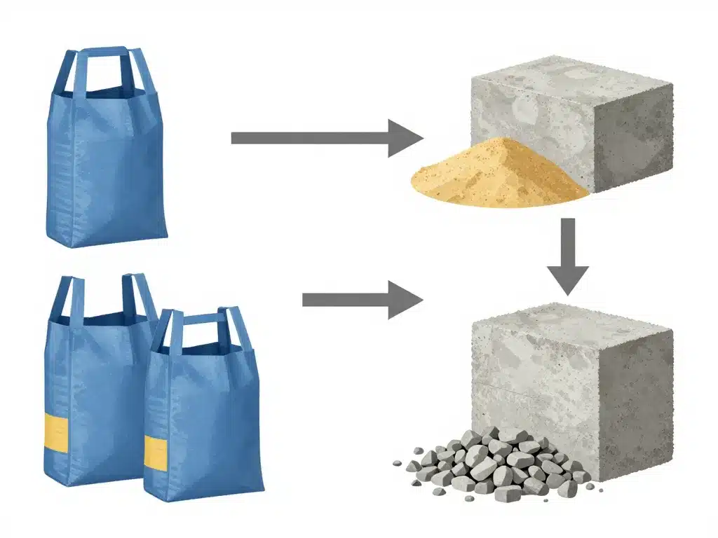 combien de big bag mélange pour 1m3 de béton calcul visuel