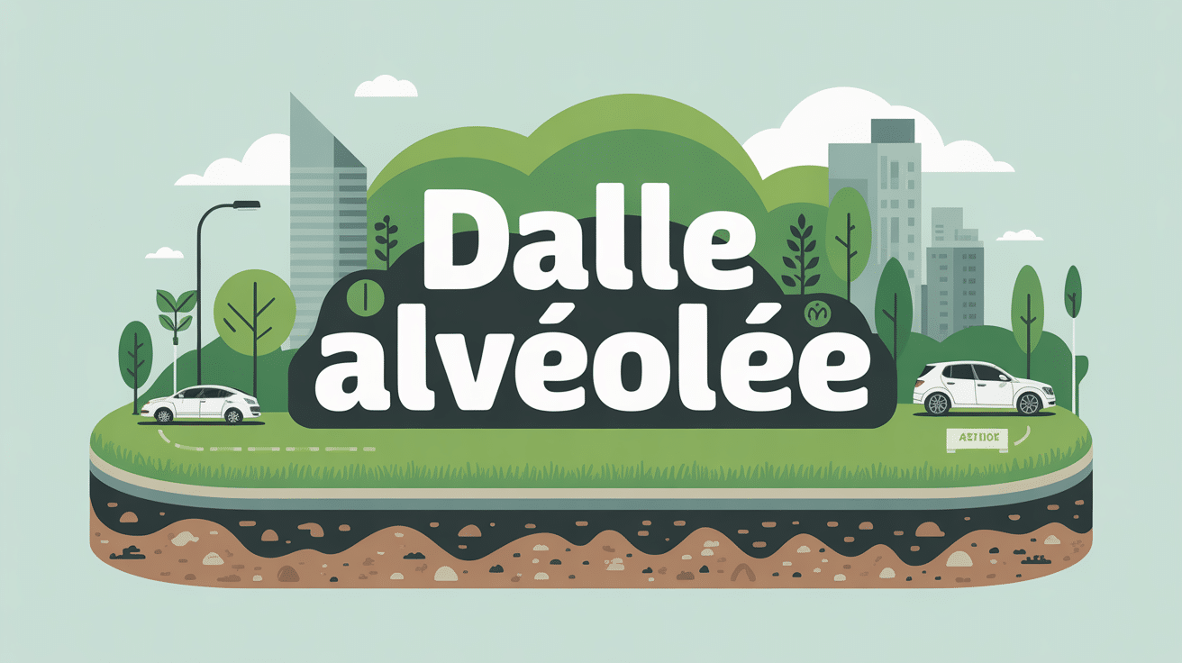 illustration dalle alvéolée parking allée gravier gazon