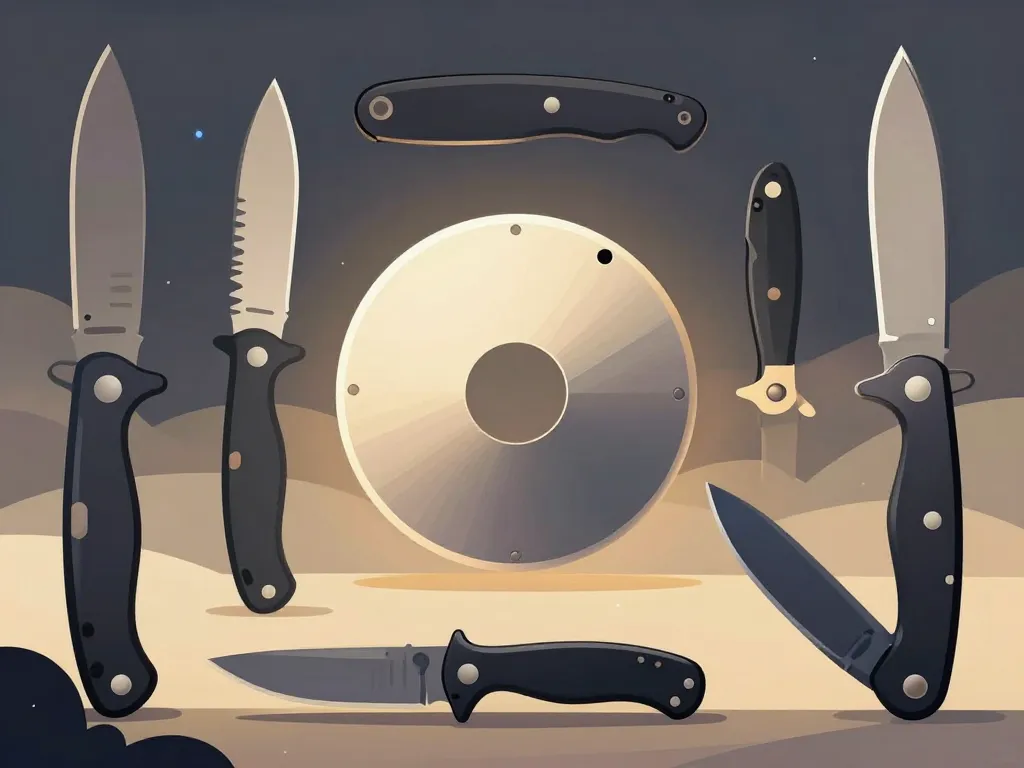 Symbole trou lame et silhouettes couteaux spyderco