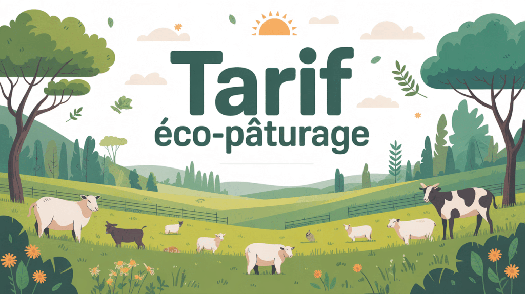 illustration éco-pâturage tarif paysage prairies animaux économie écologique