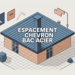 schéma explicatif espacement chevron bac acier
