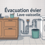 Schéma évacuation évier lave-vaisselle moderne