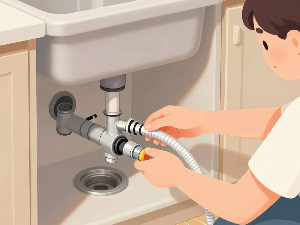 Illustration raccordement évacuation évier lave-vaisselle