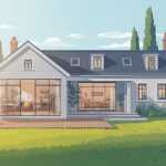 Illustration extension maison plain pied ambiance lumineuse