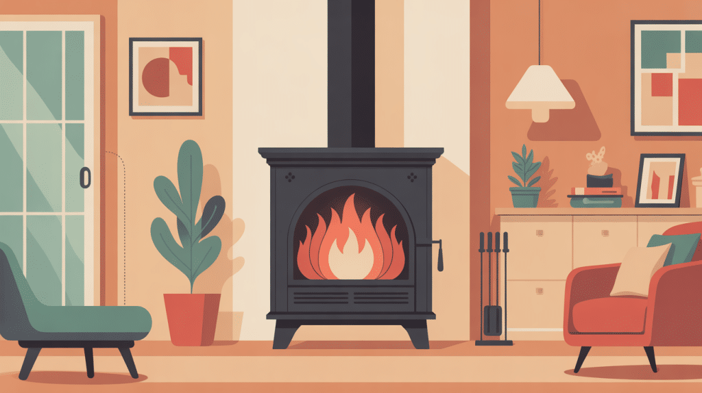 Illustration moderne pour fabriquer un récupérateur de chaleur pour poêle à bois