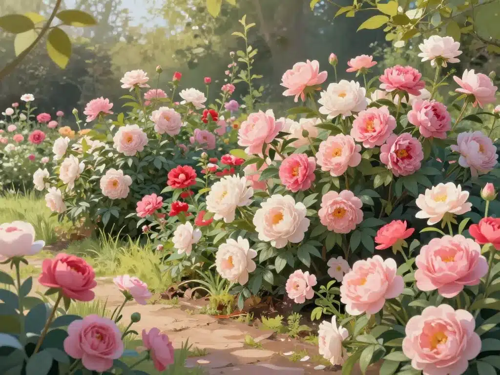 fleur qui ressemble à une rose pivoines camélias renoncules oeillets jardin