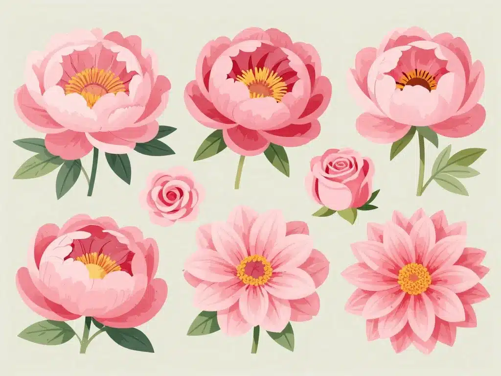 grosse fleur rose pivoine rose anglaise dahlia