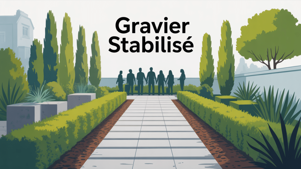 inconvénient gravier stabilisé illustration allée jardin comparaison béton enrobé