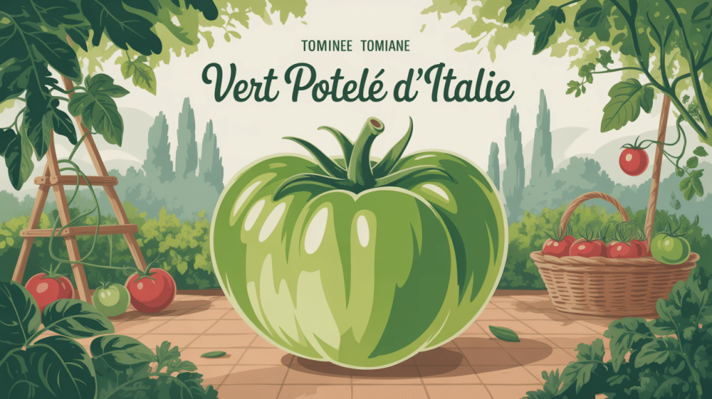 illustration tomate ancienne le vert potelé d'italie jardin méditerranéen