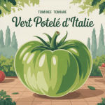 illustration tomate ancienne le vert potelé d'italie jardin méditerranéen
