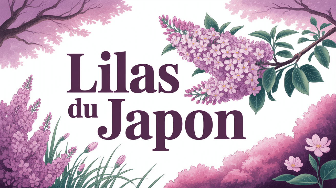 lilas du japon fleuri illustration jardin