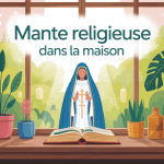 mante religieuse dans la maison sur rebord de fenêtre