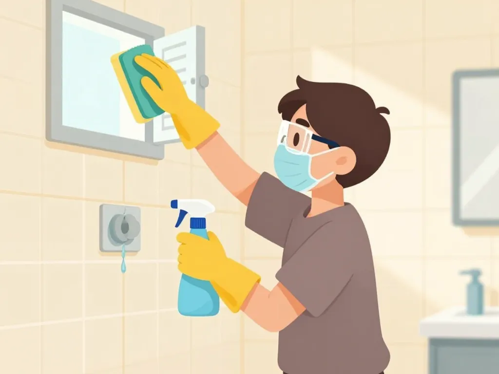 nettoyant moule nettoyage sécurisé salle de bain