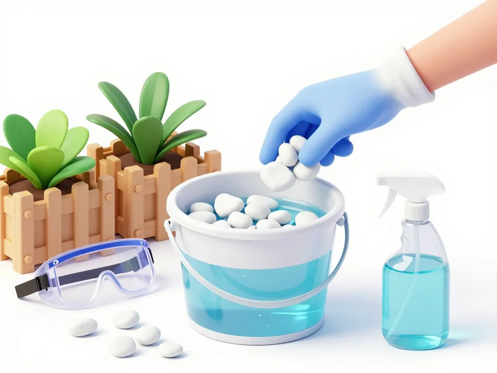 nettoyer cailloux blancs javel sécurité