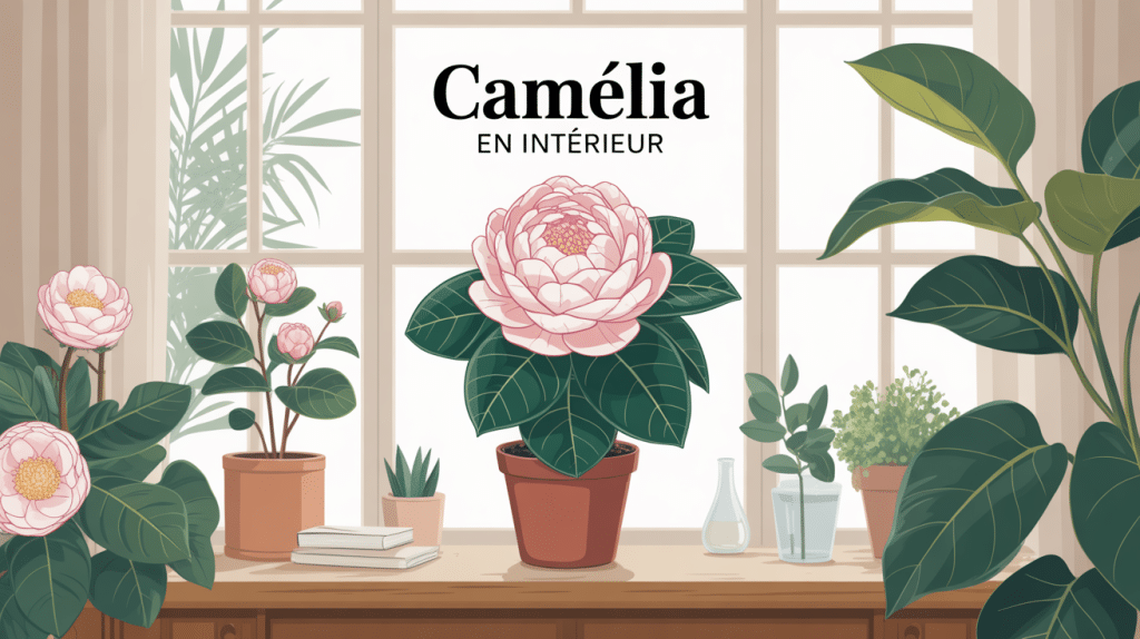 peut on garder un camelia à l'intérieur illustration camélia en pot en intérieur