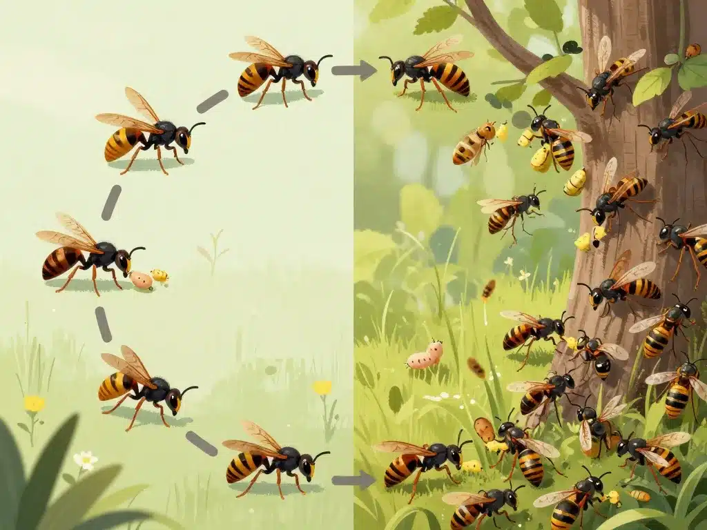 peut-on laisser un nid de guêpes illustration comportement