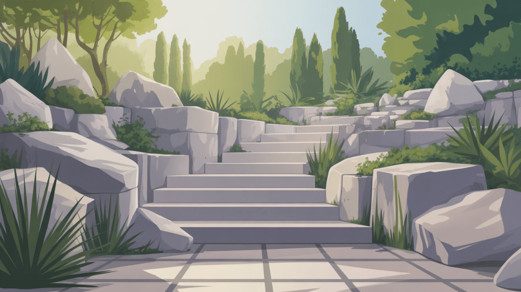 illustration pierre enrochement sur talus stable