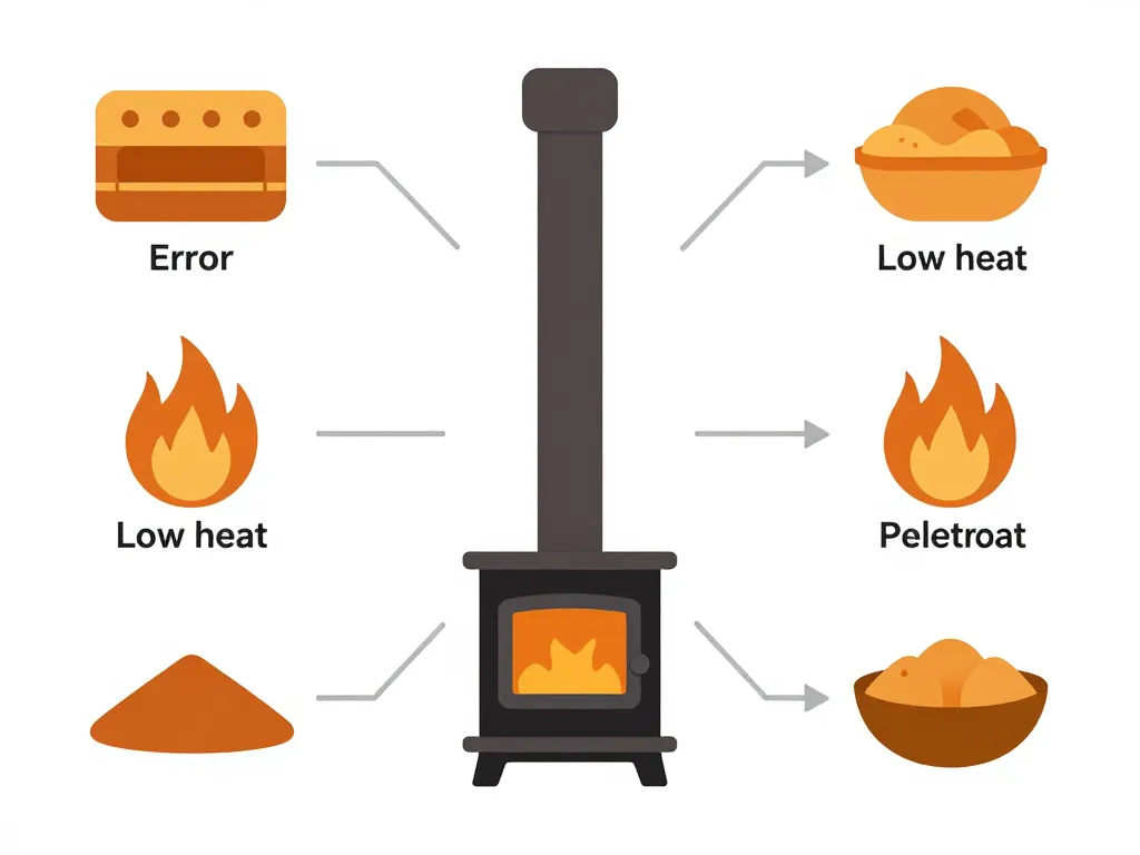 diagramme poêle à granulés cadel problème causes fréquentes