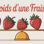 poids d'une fraise différentes tailles sur balance
