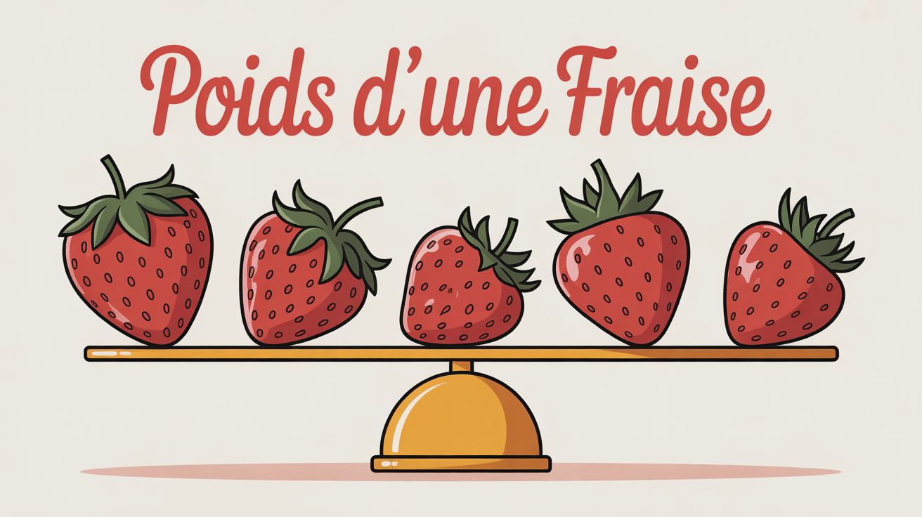 poids d'une fraise différentes tailles sur balance