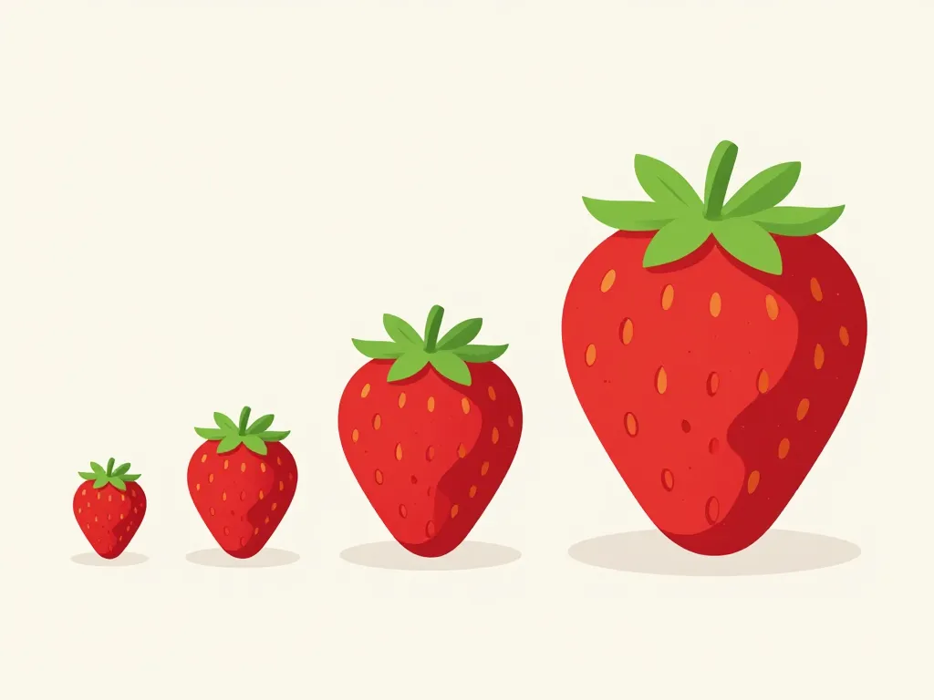 poids d'une fraise petit moyen gros visuel