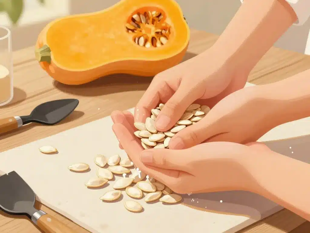 préparer et sécher récupérer les graines de butternut pour planter