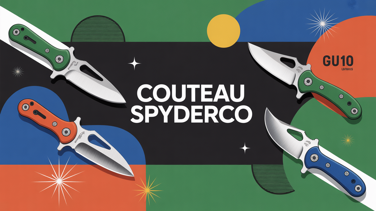 Illustration couteaux pliants spyderco ambiance premium
