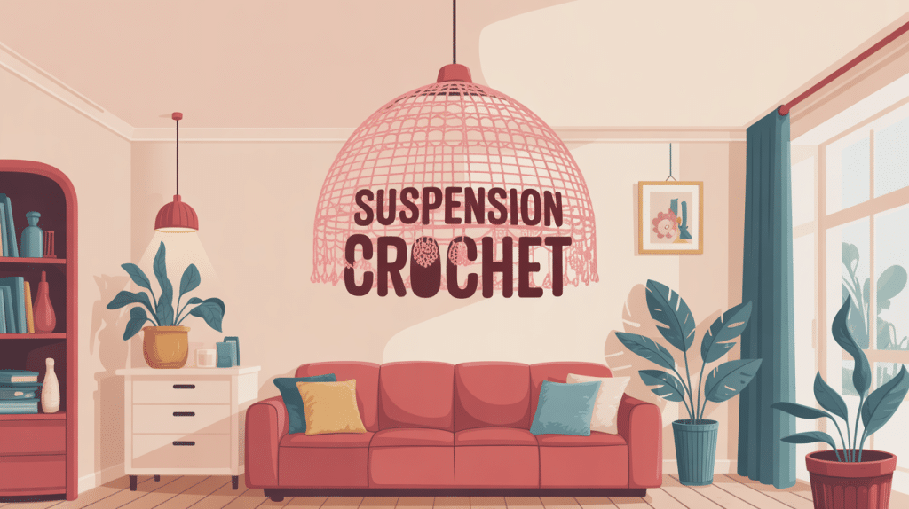 Suspension crochet décorative sur plafond contemporain