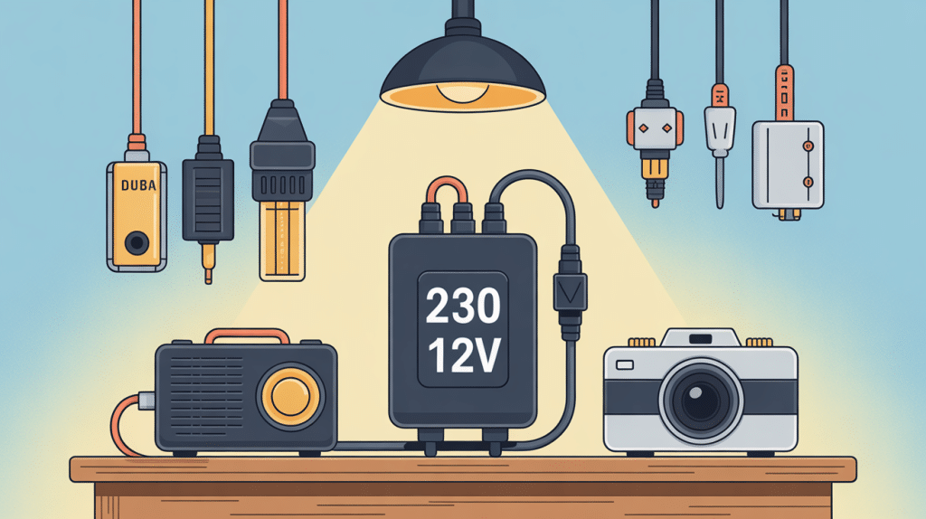 transformateur 230v 12v installé à la maison avec appareils sécurisés