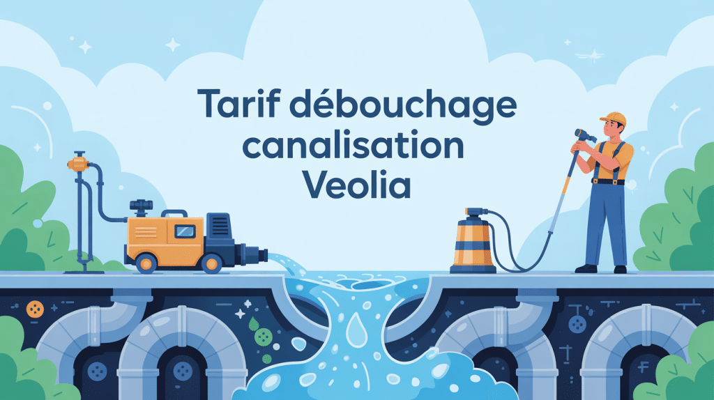 veolia débouchage canalisation : tarif, illustration vectorielle