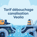 veolia débouchage canalisation : tarif, illustration vectorielle