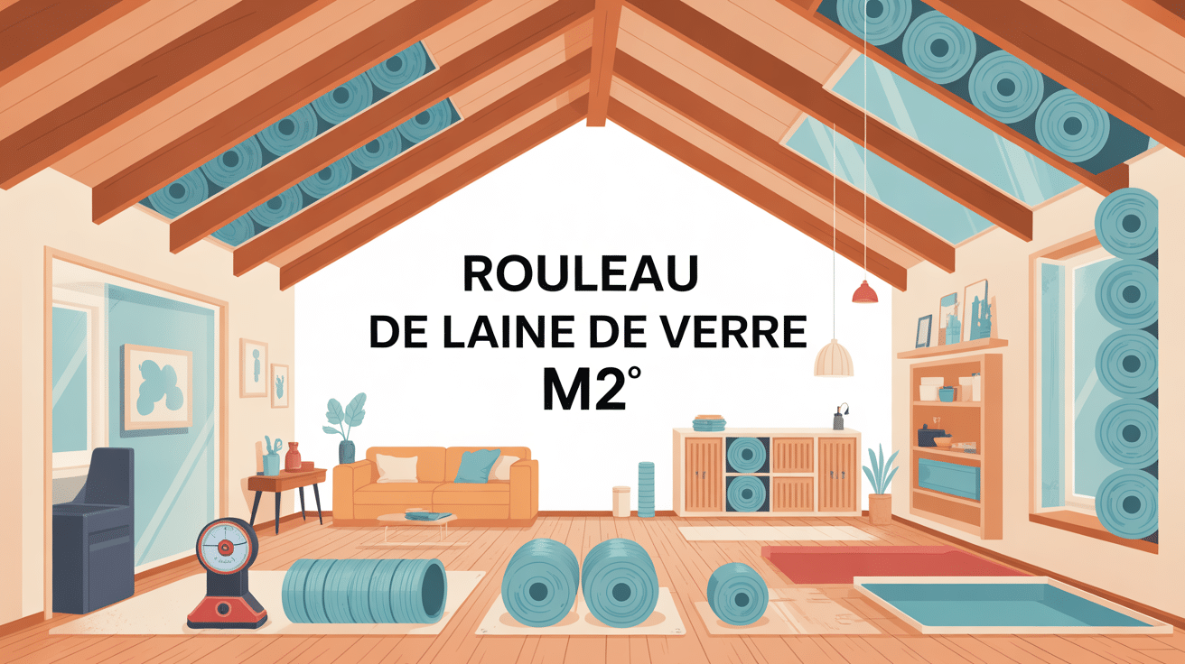 illustration d'une maison avec 1 rouleau de laine de verre combien de m2