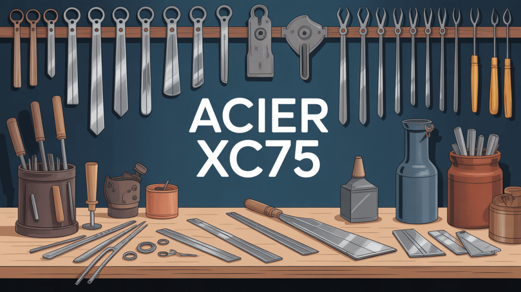 acier-xc75 lames outils établi illustration