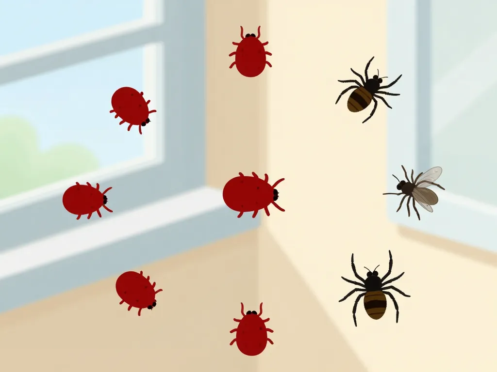 Concept diagram araignée rouge maison comparaison insectes sills