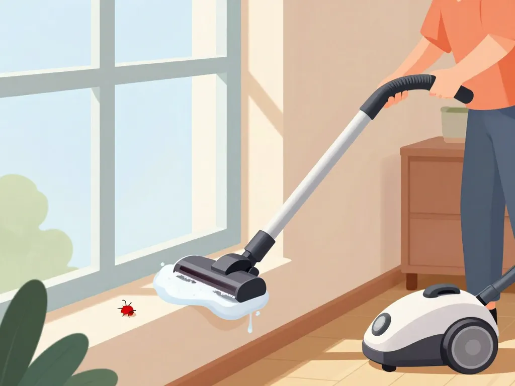 Nettoyage araignée rouge maison aspirateur et eau savonneuse