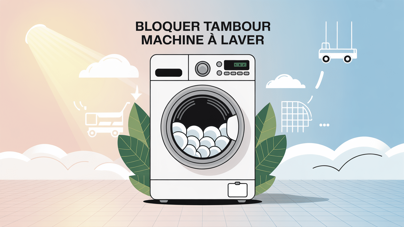 Illustration blocage tambour machine à laver sécurisée