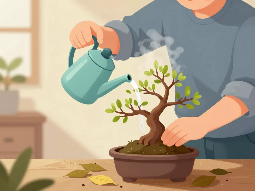 illustration actions bonsai perd ses feuilles