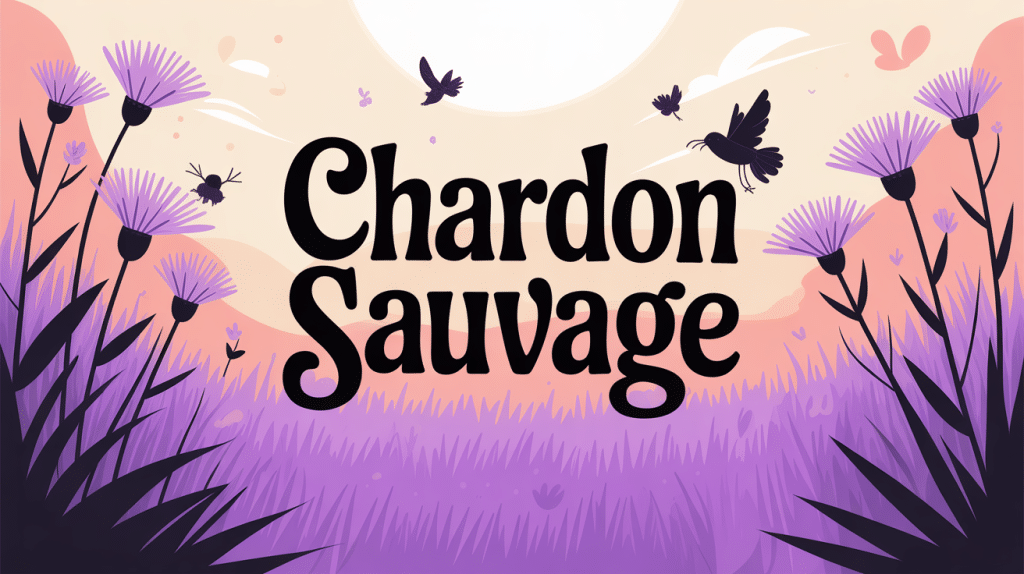 chardon sauvage en nature avec pollinisateurs et oiseaux