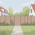 clôture privative en limite de propriété entre deux terrains résidentiels
