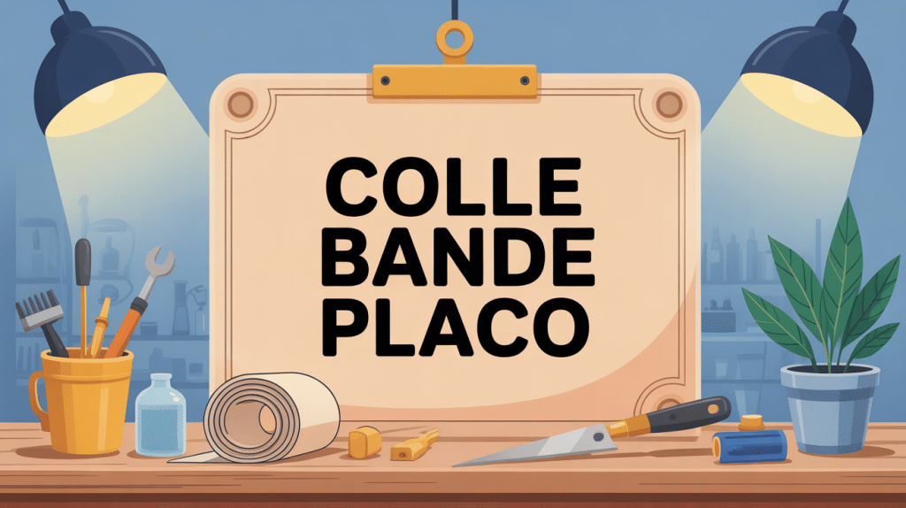 colle bande placo illustration chantier propre