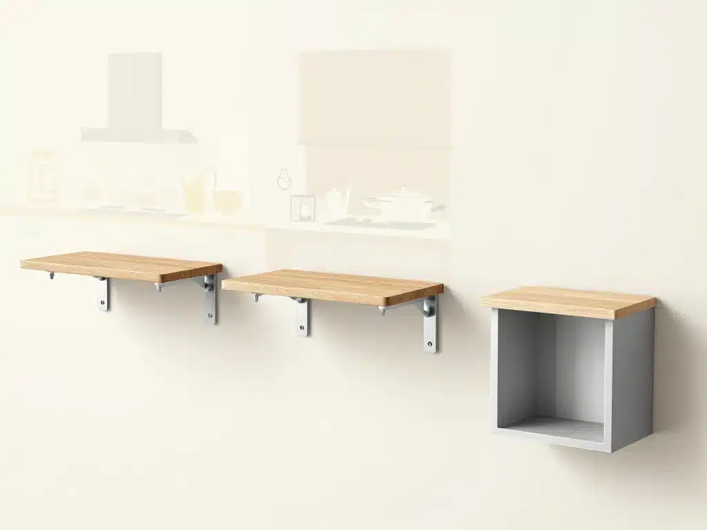 Comparatif solution fixation plan de travail suspendu